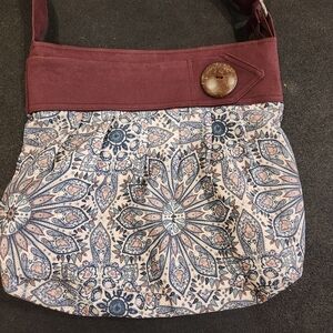 Floral Patterned Shoulder Bag Sak Saum For Freedom - Purple, Pink, and Blue